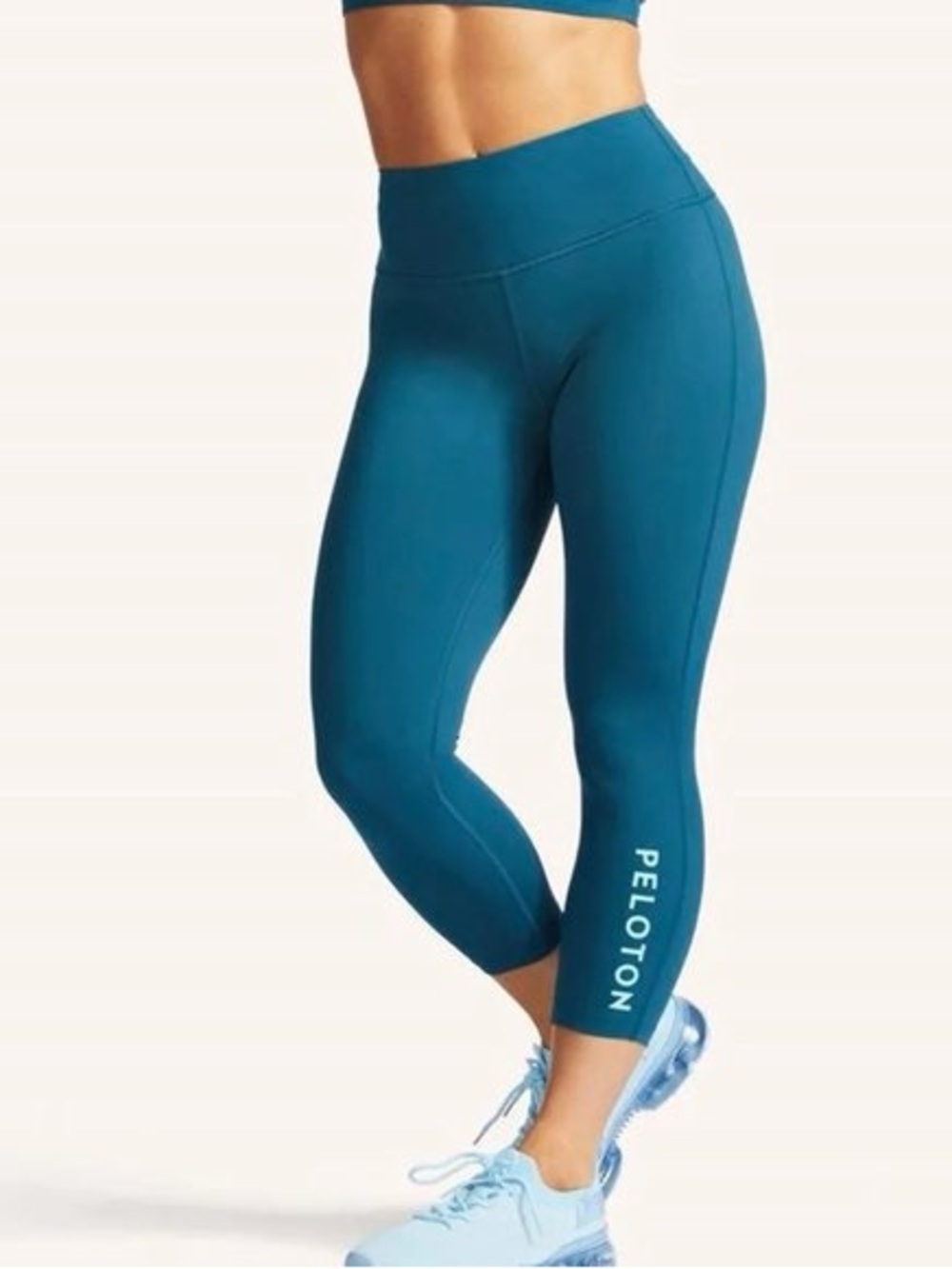 Peloton High-Waist Crop Leggings | Teal/Slate Blue | Size L | EUC